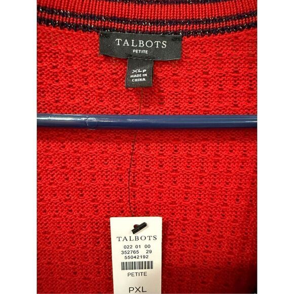 Talbots NWT LUREX TIPPED LONG CARDIGAN sz XL petite - Picture 3 of 6